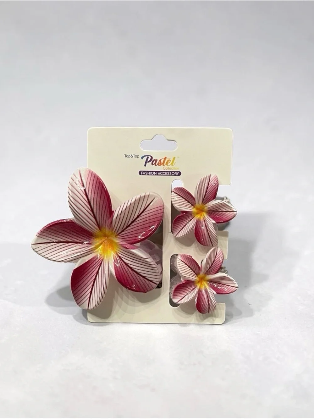 HIBISCUS 3 PIECE CLAW HAIR CLIP SET
